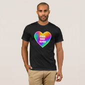 T-shirt Gratuit Papa Hugs Coeur arc-en-ciel (Devant entier)