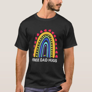 T-shirt Gratuit Papa Hugs Rainbow Heart Gay pride Lgbt - G
