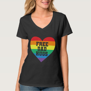 T-shirt Gratuit Papa Hugs Rainbow Hearts Drapeau Lgbt Pour