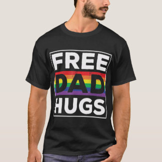 T-shirt Gratuit Papa Hugs Rainbow LGB Pride Fête des pères