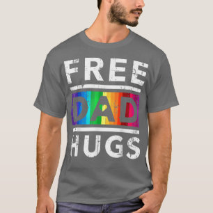 T-shirt Gratuit Papa Hugs Rainbow LGBT Pride Fête des père