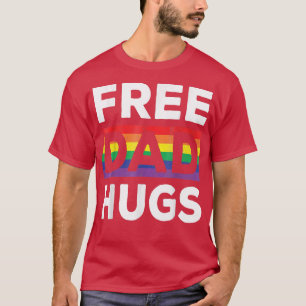 T-shirt Gratuit Papa Hugs Rainbow LGBT Pride Fête des père
