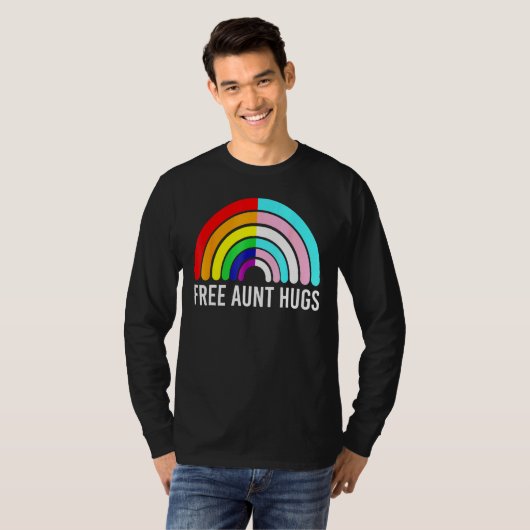 T-shirt Gratuit Tantes Hugues Arc-en-ciel Transgenre Drape (Devant entier)