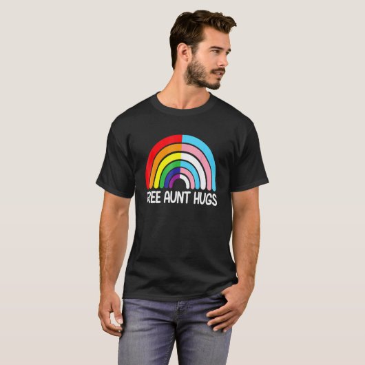 T-shirt Gratuit Tantes Hugues Arc-en-ciel Transgenre Drape (Devant entier)