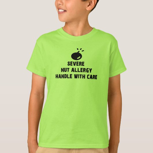 T-shirt grave d'alerte d'allergie d'écrou pour des (Devant)