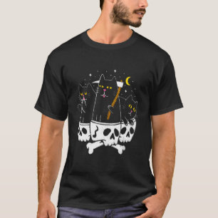 T-shirt Grave Faucheuse Satan Cat Démonique Malédiction Oc