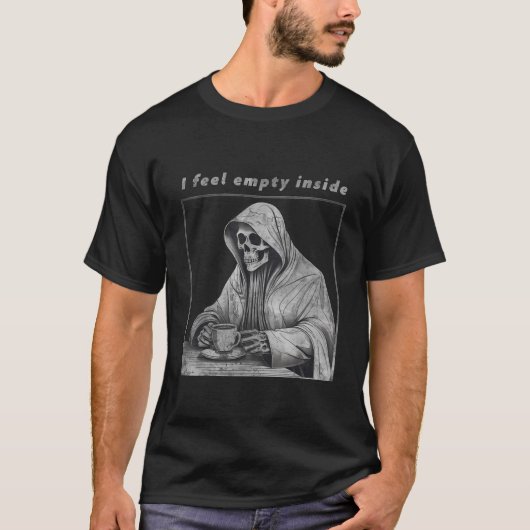 T-shirt Grave Faucheuse Squelette Sentez Vide Café Mort Dr (Devant)
