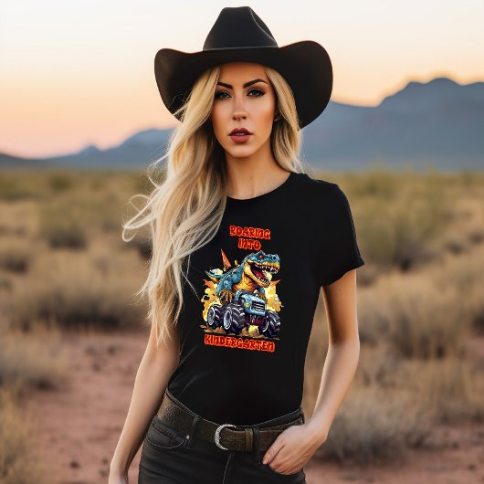 T-shirt Gravement À La Maternelle T Rex Et Camion Monster