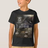 T-shirt Graveyard Zombie + Rats Sinister Ave Halloween (Devant)