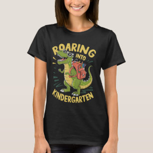 T-shirt Gravure dans la maternelle T Rex Dinosaur Retour à