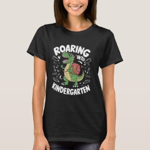 T-shirt Gravure dans la maternelle T Rex Dinosaur Retour à