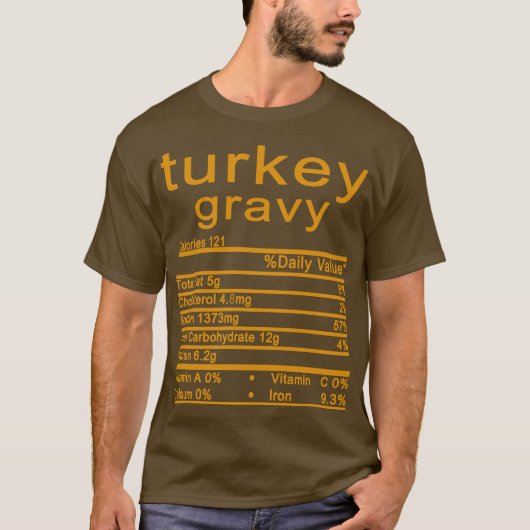T-shirt gravure de dinde Nutrition Faits Drôle Thanksgivin (Devant)