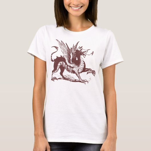 T-shirt Gravure de dragon - Brown foncé (Devant)