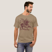 T-shirt Gravure de dragon - Marron foncé (Devant entier)