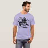 T-shirt Gravure de dragon - Noir (Devant entier)