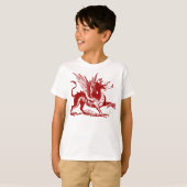 T-shirt Gravure de dragon - Ruby Red (Devant entier)