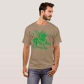 T-shirt Gravure de dragon - Vert d'herbe (Devant entier)
