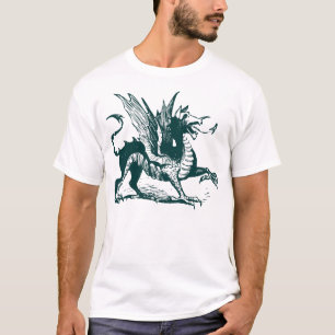 T-shirt Gravure de dragon - Vert foncé