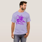 T-shirt Gravure de dragon - Violet (Devant entier)