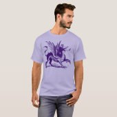 T-shirt Gravure de dragon - Violet foncé (Devant entier)