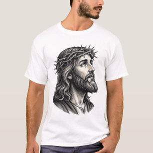 T-shirt Gravure Vintage Couronne d'Épines Dessin de Portra