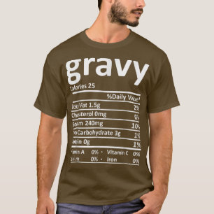 T-shirt Gravy Nutrition Facts Drôle Thanksgiving Noël