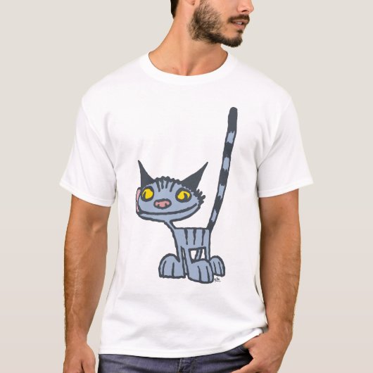 T-shirt Gray Cute et Cool Kitty (Devant)