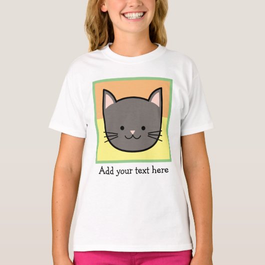 T-shirt Gray Kitty Chat Personnalisé (Devant)