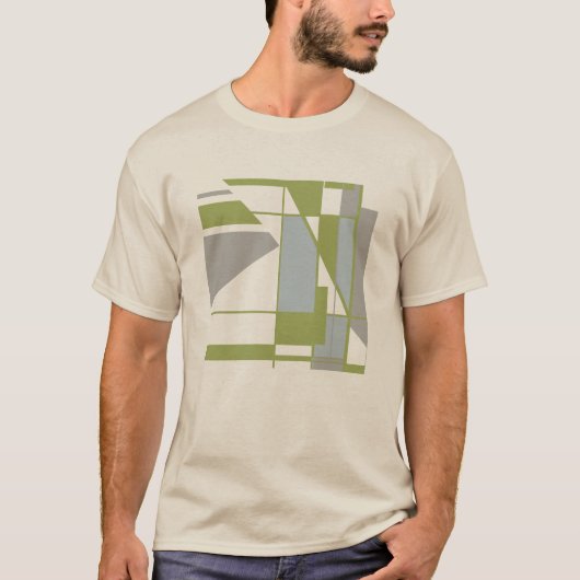 T-shirt Gray olive Géométrique MCM d'inspiration Abstrait (Devant)