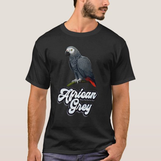 T-shirt Gray Parrot Bird Parrots Parrot African Grey 1 (Devant)