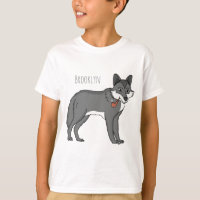 Gray wolf with pipe cartoon
