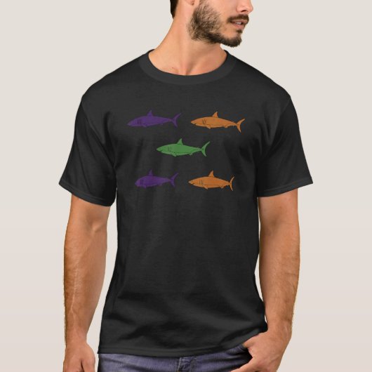 T-shirt Great 5 Shark Lover Apparel Sharks (Devant)