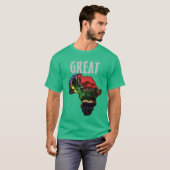 T-shirt Great Africa Rainbow Map couleurs traditionnelles (Devant entier)