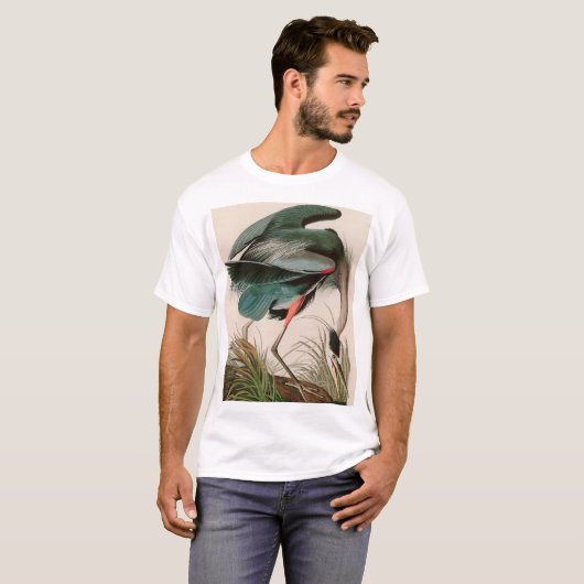 T-shirt Great Blue Heron Birds of America Audubon Imprimer (Devant entier)