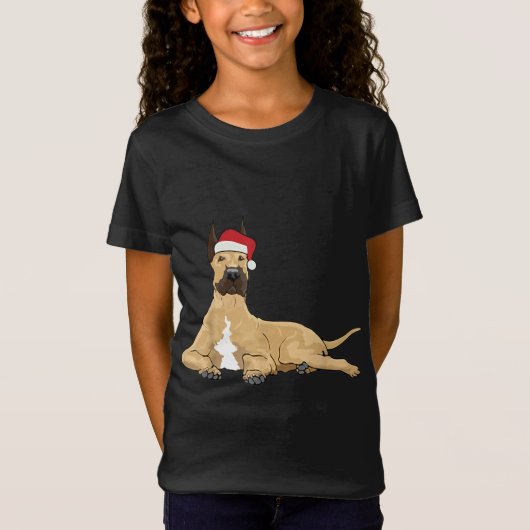 T-Shirt Great Dane Chien Noël Pyjama Drôle cadeaux de Noël (Devant)