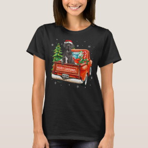 T-shirt Great Dane Chien Ride Camion Rouge Chien de Noël P