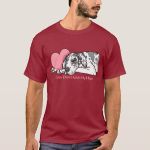 T-shirt Great Dane détient Heart Harlequin UC