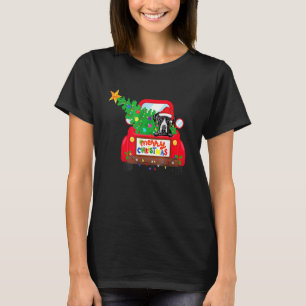 T-shirt Great Dane Dog équitation Camion Rouge Noël Fêtes