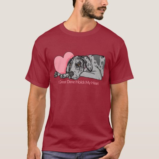 T-shirt Great Dane Holt Heart Merle UC (Devant)