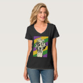 T-shirt Great Dane Jester Mardi Gras Chien Maman ou Papa (Devant entier)