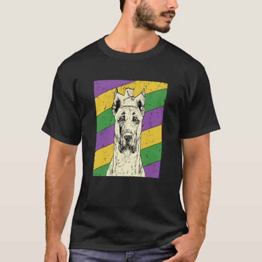 T-shirt Great Dane Jester Mardi Gras Dog Mom or Dad (Devant)