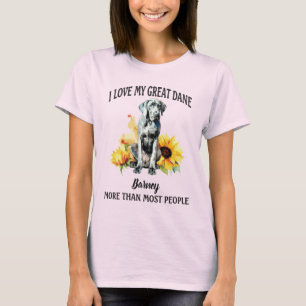 T-shirt Great Dane Love (nom de la Personnaliser)