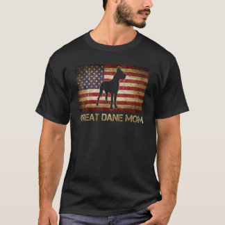 T-shirt Great Dane Mom Vintage American Flag Chien patriot