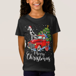 T-Shirt Great Dane Rides Camion rouge Pajama de Noël