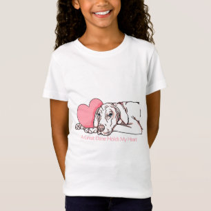 T-Shirt Great Dane tient le coeur blanc UC