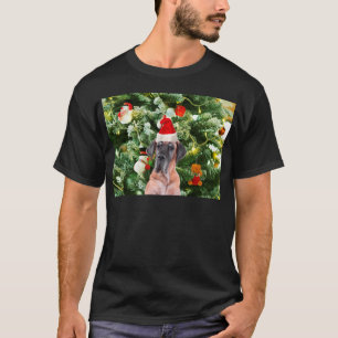 T-shirt Great Dane w Christmas Tree Cadeaux Boîtes de Noël