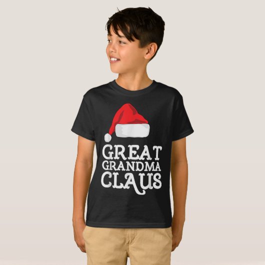T-shirt Great Grandma Claus Christmas Santa's Hat Pajama F (Devant entier)