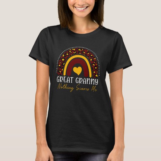 T-shirt Great Granny Nothing Scares Me Cute Leopard Rainbo (Devant)