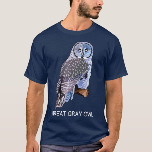 T-shirt Great Gray Owl Bird Lover (Devant)