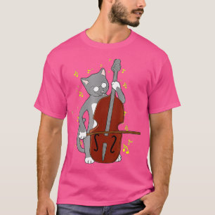T-shirt Great Jazz Cat Jouer Cello Double Basse Musicia